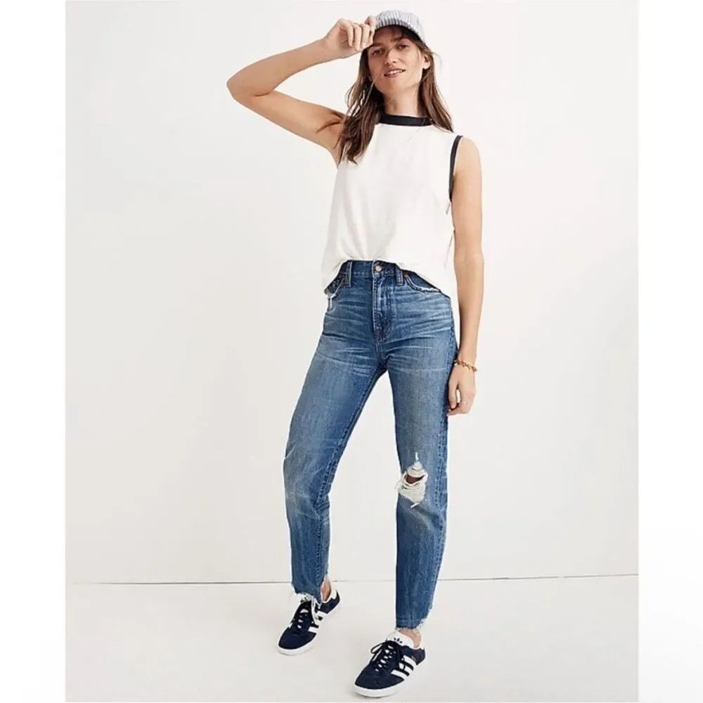 MADEWELL | The Perfect Vintage Jeans Destructed Medium Blue Women’s Size 25